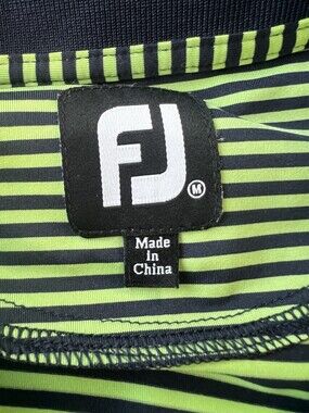FJ FootJoy Golf Polo Shirt Mens Med Green Performance Athletic Casual Preppy